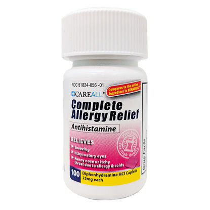 Picture of Complete allergy medicine tablets 100 ct. diphenhydramine 25mg