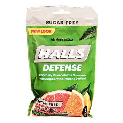 Picture of Halls defense cough drops assorted sugar free citrus 25 ct.