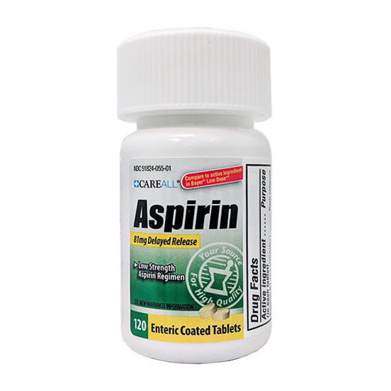 Picture of Low dose aspirin tablets 81mg 120 ct.