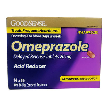 Picture of Omeprazole 20mg tablets -generic prilosec- 14 ct.