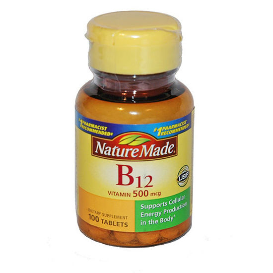 Picture of Vitamin B-12 500mcg tablets 100 ct.