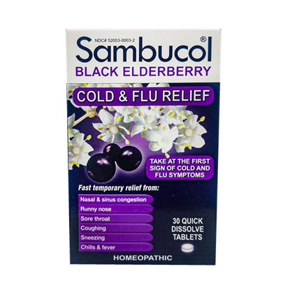 Picture of Sambucol cold and flu quick dissolve tablets 30 ct.