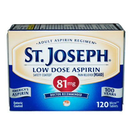 Picture of St. Joseph low dose aspirin micro tablets 81mg 120 ct.