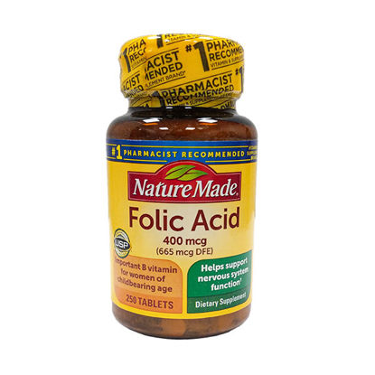 Picture of Folic acid 400mcg tablets 250 ct.