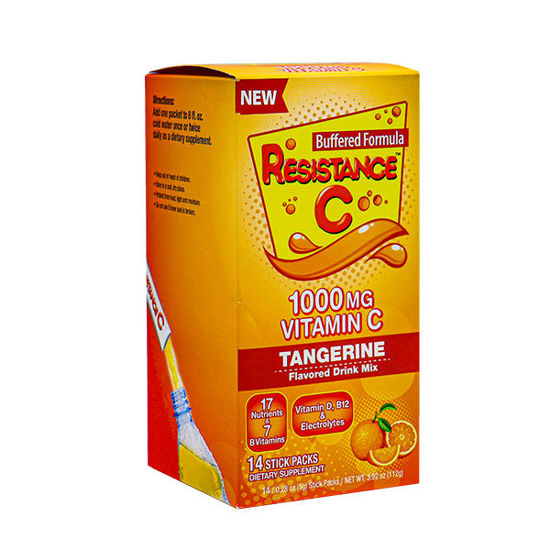 Picture of ResistanceC Vitamin C powder tangerine flavored drink mix 14 stick packs