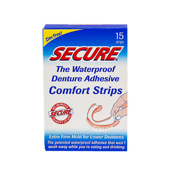 Picture of Secure denture adhesive strips 15 ct.
