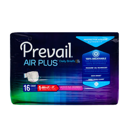 Picture of Prevail air plus daily briefs with tabs 16 ct. size medium waist size: 26 in. – 48 in.