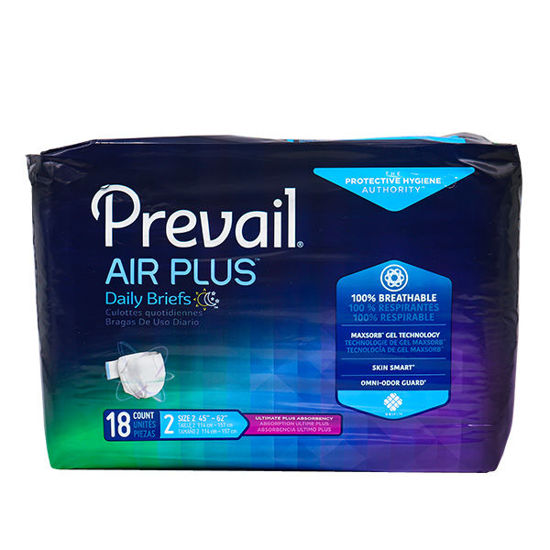 Picture of Prevail air plus large daily briefs with tabs 18 ct. waist size: 45 in. – 62 in.