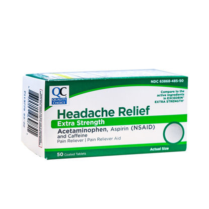Picture of Headache relief extra strength acetaminophen 500mg tablets 50 ct.