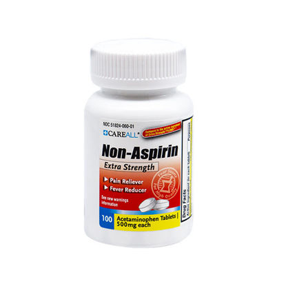 Picture of Non-Aspirin Extra Strength Acetaminophen Tablets 500mg 100 ct.